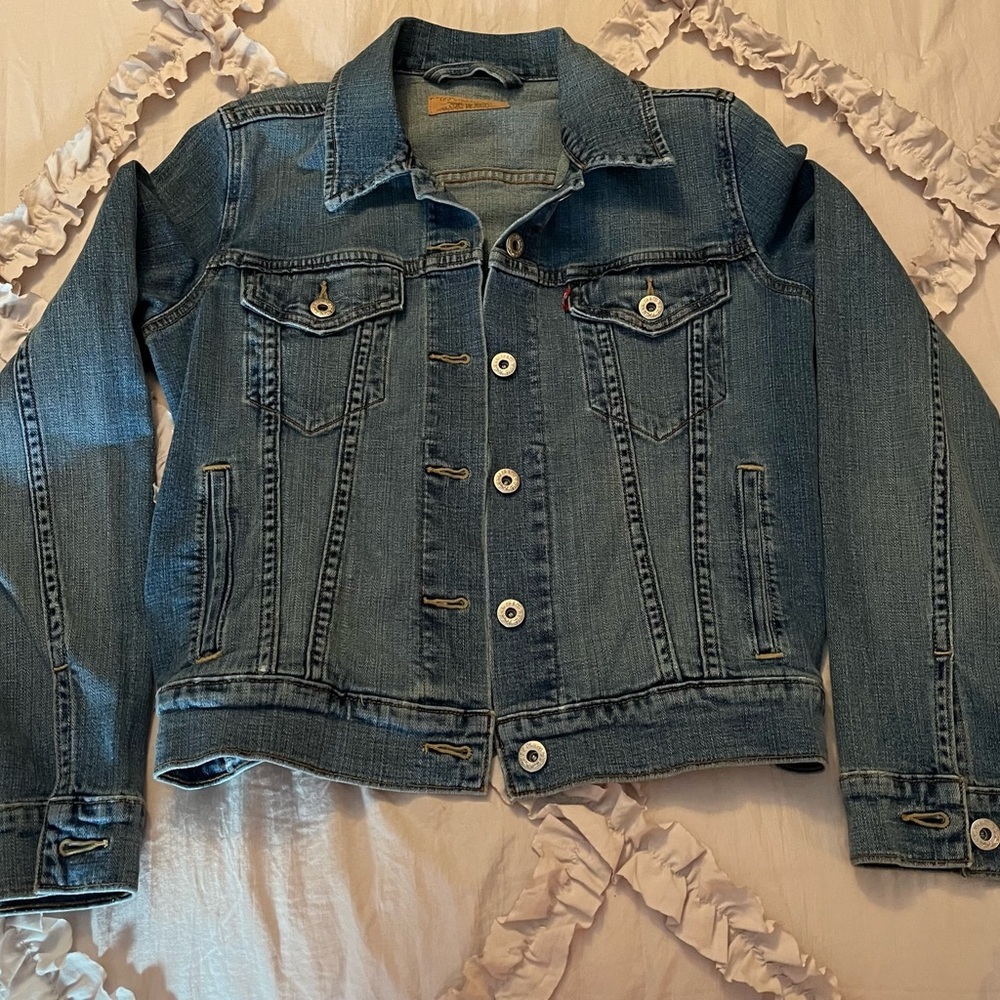 Women’s Levi Tucker jacket, M, washed blue, 4 pocket